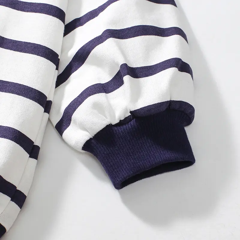 2Pcs Cute Children's Striped Hooded Outfit with Pants