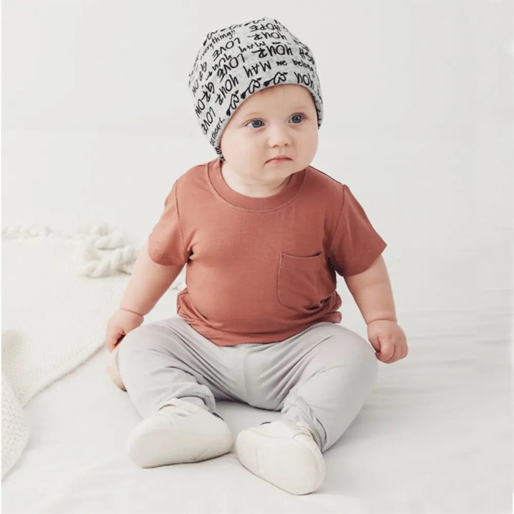 Soft Baby Boys Girls T-Shirts Newborn Bamboo Fiber Tee Tops with Pocket Toddler Summer Children Clothing