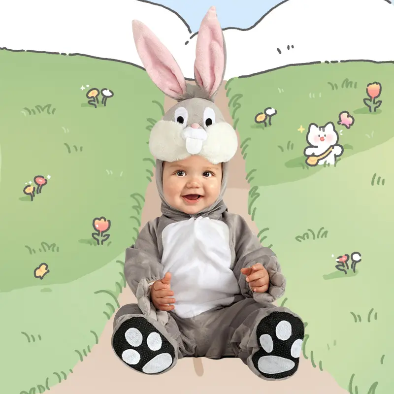 Infant Baby Cartoon Animals Rabbit Cosplay Rompers for Halloween Christmas Birthday Party Outfit 0-3 Years Costume