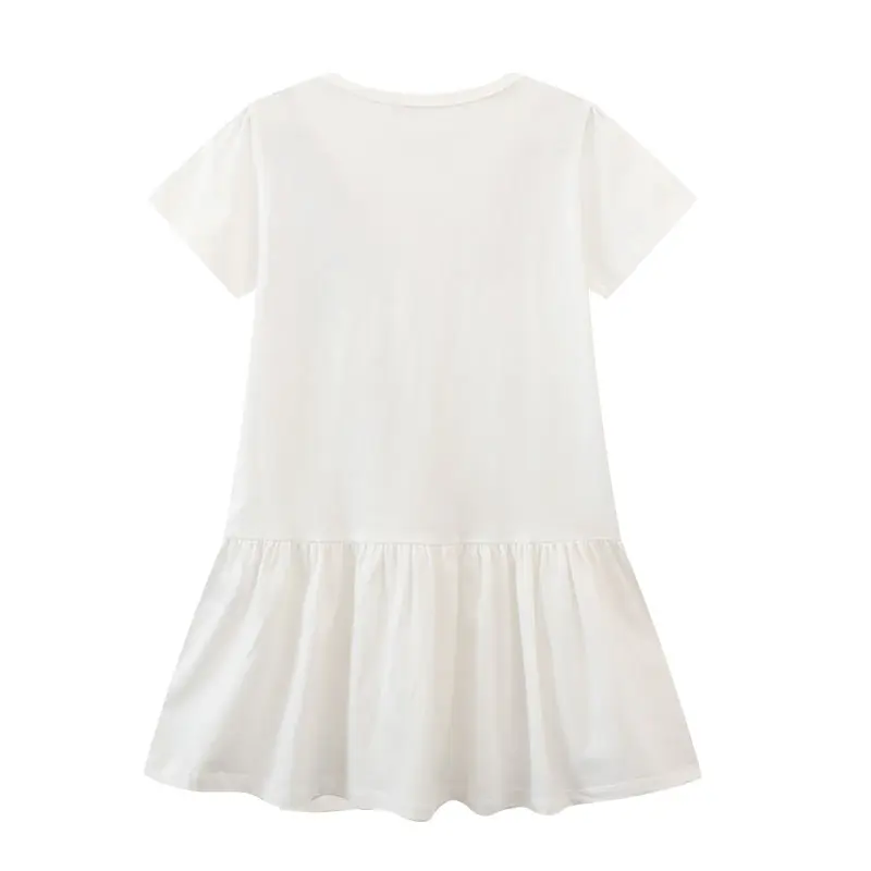 Baby Girls Summer 2-7 Years White Princess Dresses Fairy Party Birthday Kids Short Sleeve Clothing
