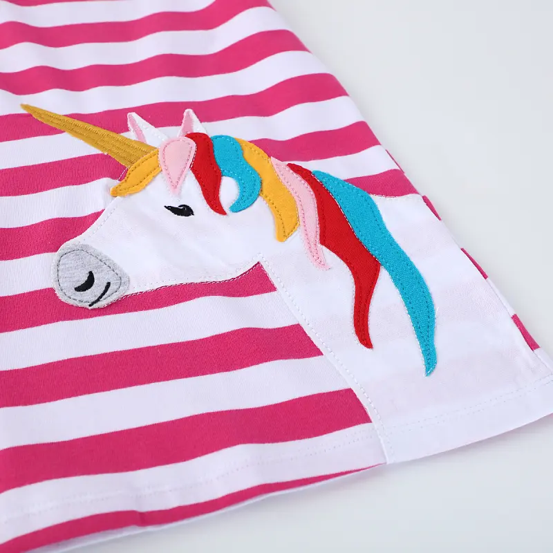 Girls Dress Short Sleeved T-shirt Anime Clothes Kids Clothing Cartoon Tops Animal Printed Fashion Children