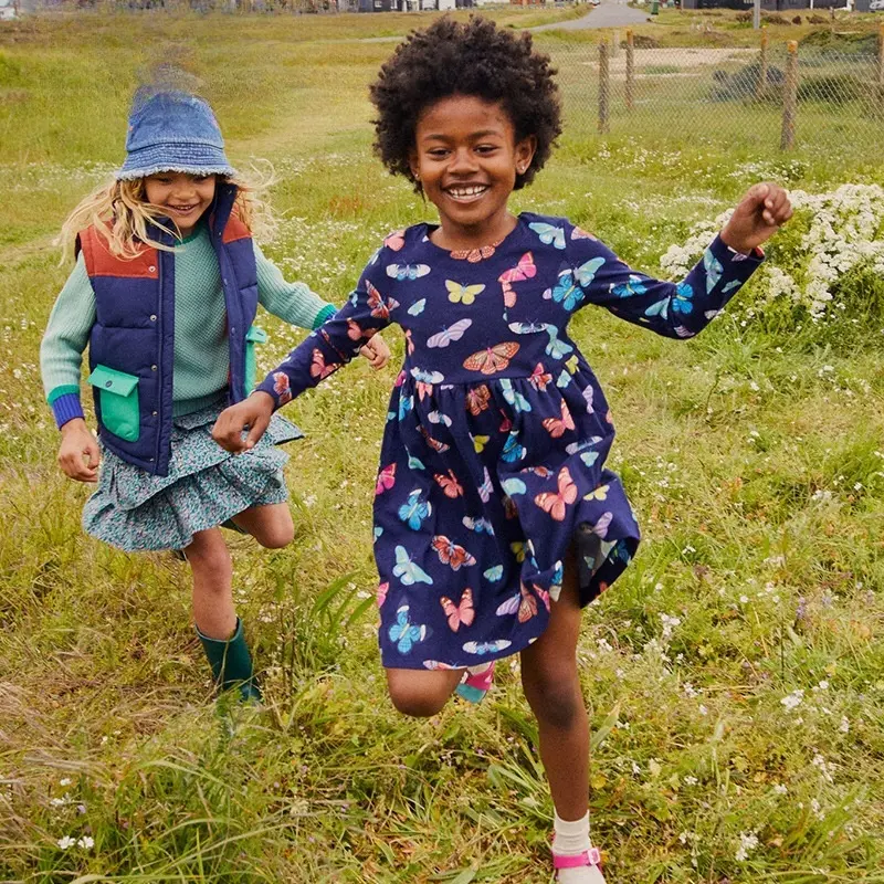 Autumn Baby Dresses Cotton Butterfly Printed Fashion Girls Dress New Children Clothing Princess Party Girl Skirt