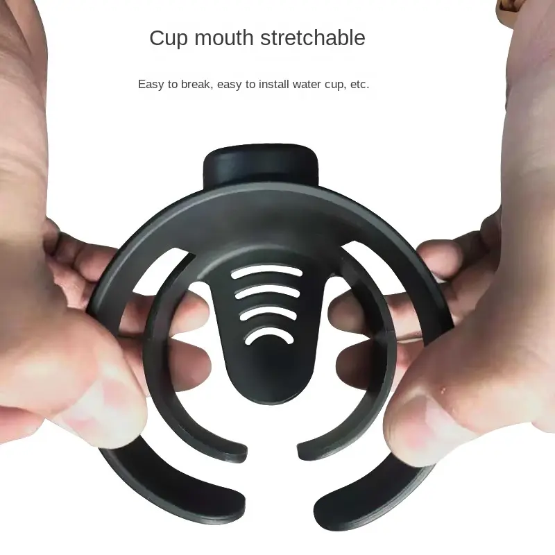 Black Universal Cup Holder for Strollers Adjustable Stroller Cup Holder Black Dual Compartment Design, Easy Installation
