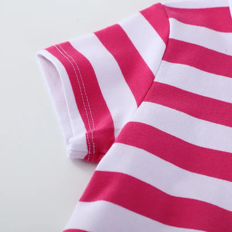 Girls Dress Short Sleeved T-shirt Anime Clothes Kids Clothing Cartoon Tops Animal Printed Fashion Children