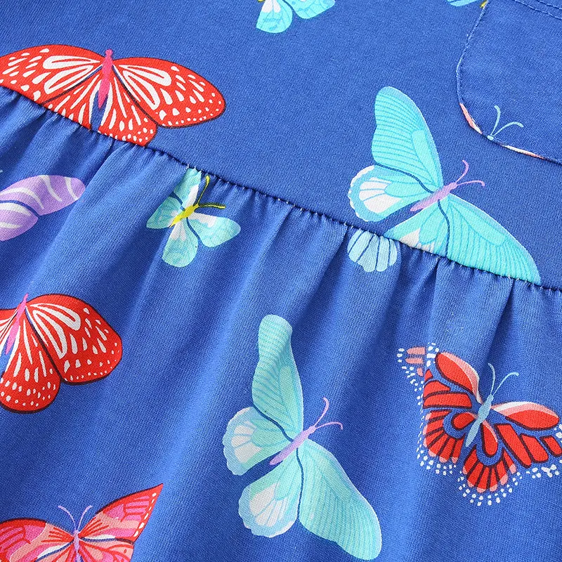 Autumn Baby Dresses Cotton Butterfly Printed Fashion Girls Dress New Children Clothing Princess Party Girl Skirt
