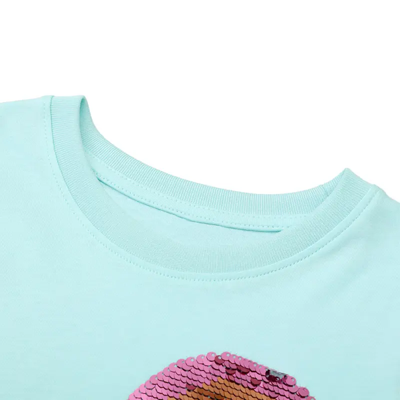 2-7Y Cotton Girls Clothes Summer Dress Baby Girls Cartoon Sequin Rainbow Dresses Children's Clothing Vestidos  Kids Dresses