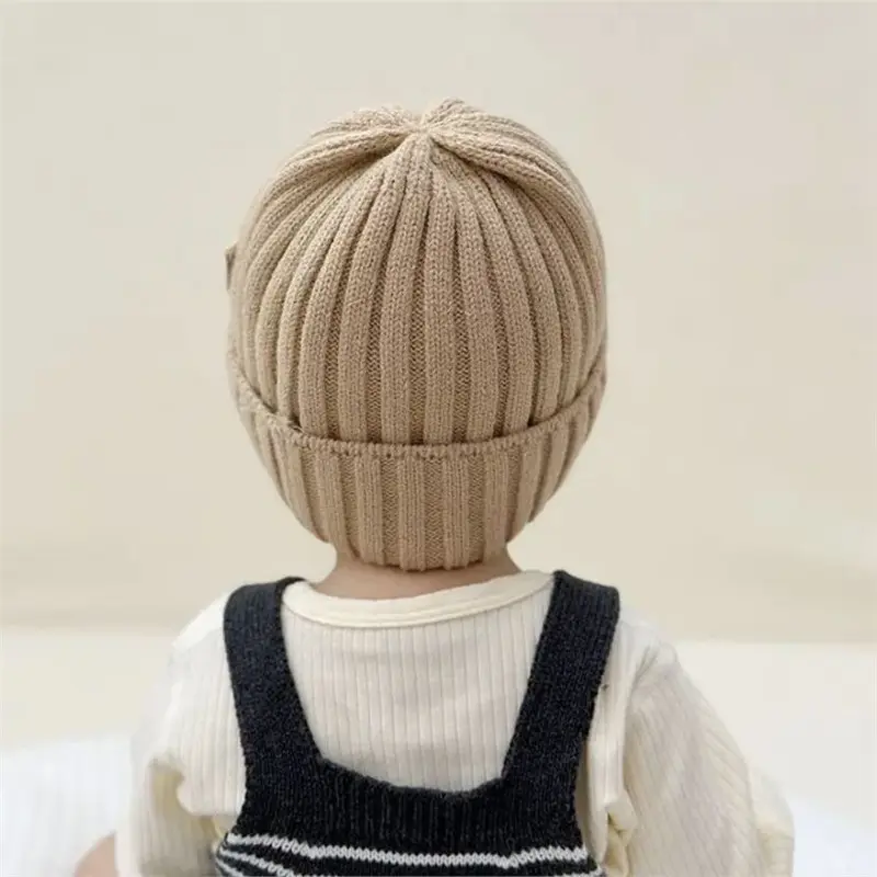 New BOSTON Letter Baby Hat Winter Warm Baby Boys Girls Hat Bonnet Soft Ear Protection Infant Toddler Knitted Kids Cap Beanies