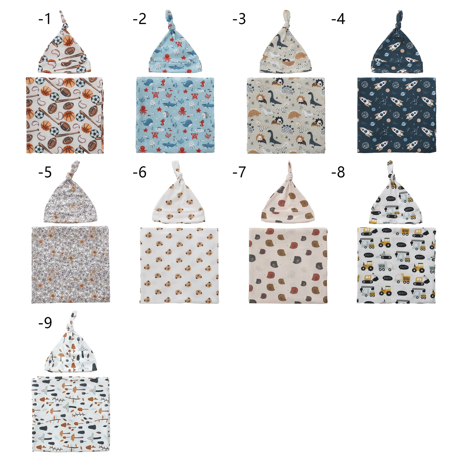 Newborn Swaddle Sack Sleep Sack Swaddle Blanket Beanie set Newborn Hat Take Home Outfit Photo Props Baby Shower Gift