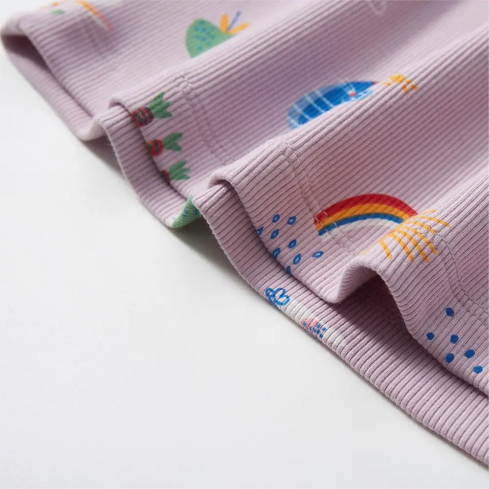 2025 Summer Baby Girls Cartoon Rainbow Dress Cotton Mesh Party Princess Dresses For 2-7 Years Children Kids Clothes
