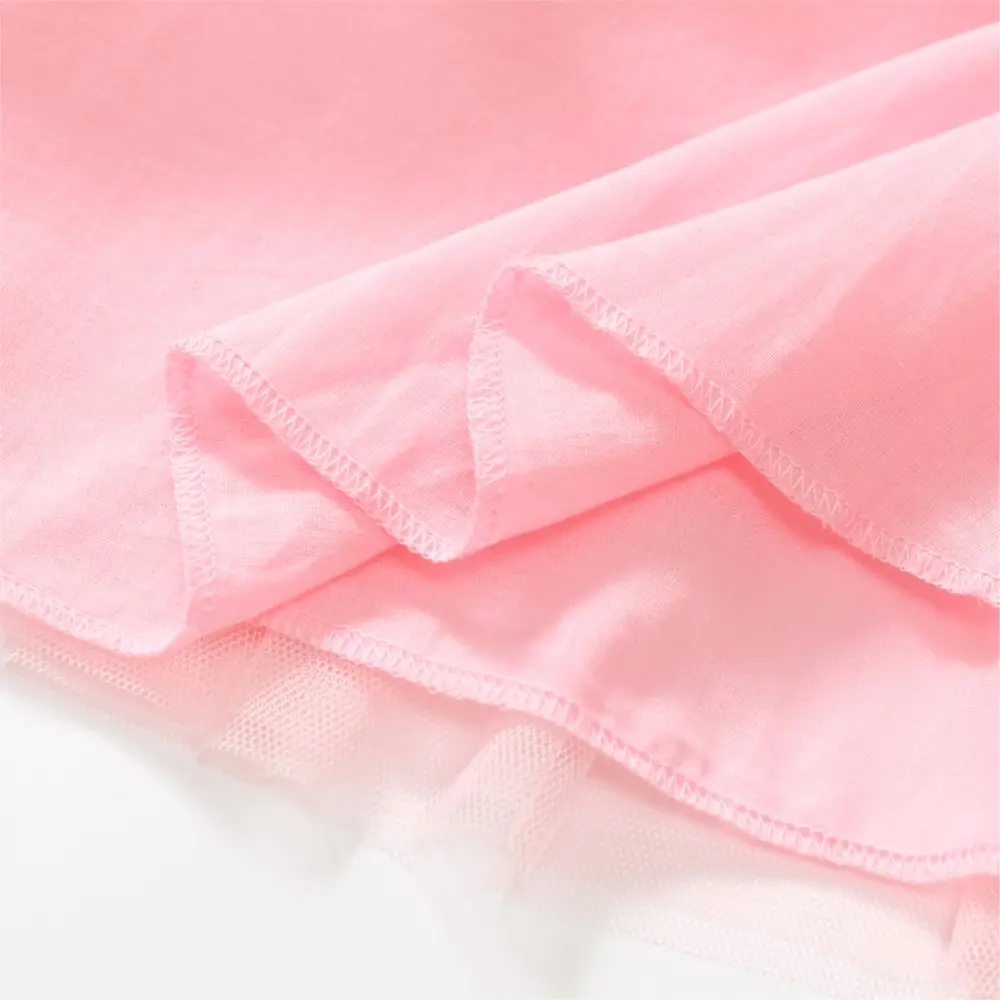 Summer Cotton Baby Girls Cartoon Infant Mesh Dresses Kids Clothes Pink Children 's Clothing Princess Vestidos