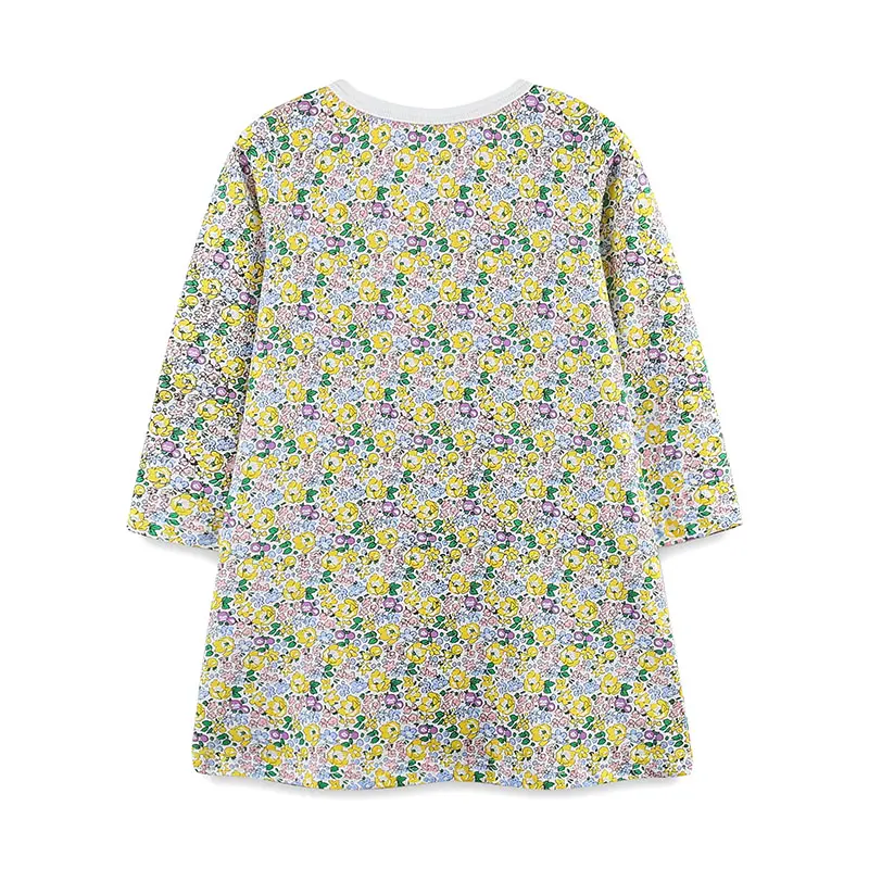 Easter Children's Dress New Gentle Sweet Cute Girls Baby Cotton Princess Dress Floral Print Elegant Party 2-7Y