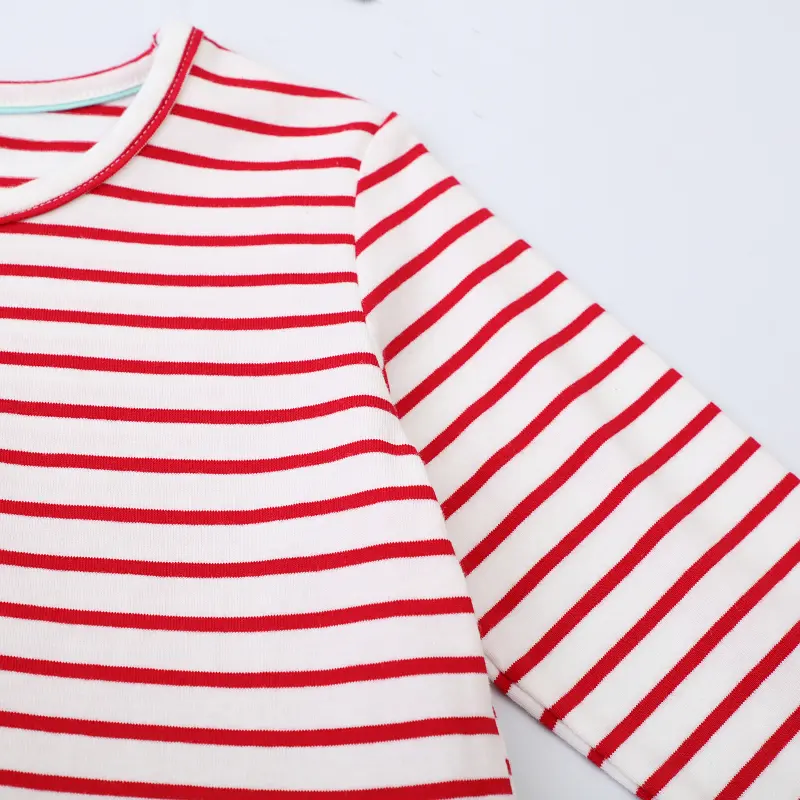 Autumn Hot Sale Red Striped Girl Birthday Party Casual Dress Cartoon Cat Girls Dresses