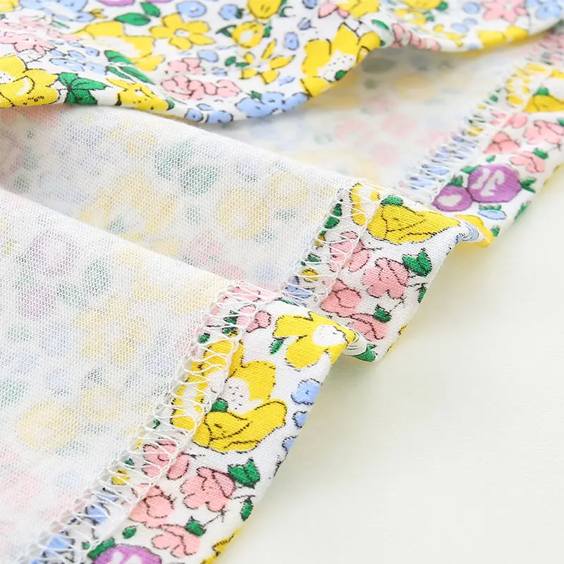 Easter Children's Dress New Gentle Sweet Cute Girls Baby Cotton Princess Dress Floral Print Elegant Party 2-7Y