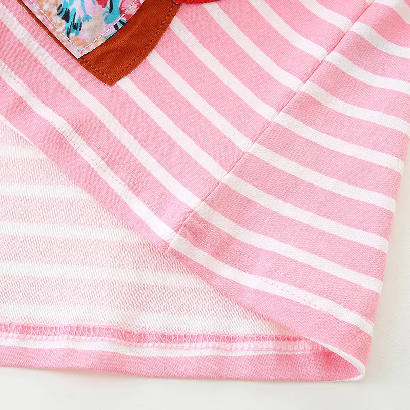 New Autumn Girl Dress Cute Dog Print Children's Clothing 2025 Pink Striped Fashion Princess Cartoon Comfortable