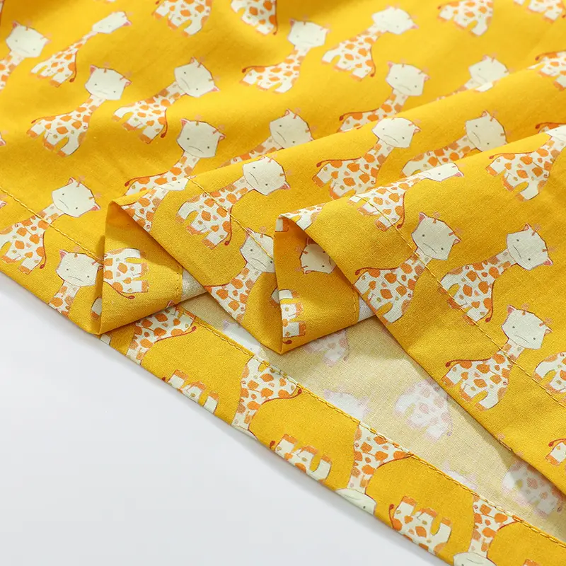 2025 Summer New Casual Girls Dress Full Yellow Giraffe Strap Dress Sleeveless Princess Girls' Fashion Skirt