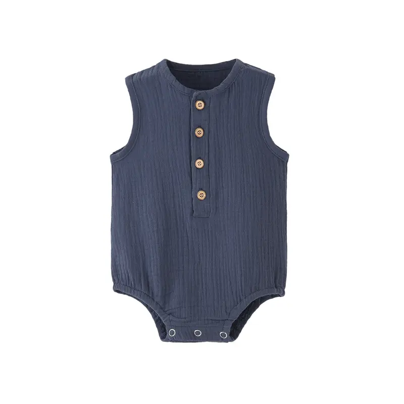 Baby Girls Boys Clothes Pure Cotton Infant Baby Summer Sleevess Rompers Linen Newborn Muslin Jumpsuit Infant Romper Overalls