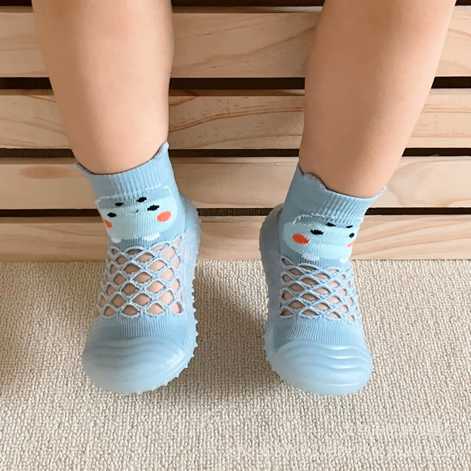 Children's Walking Shoes Baby Floor Shoes Baby Socks Shoes Non Slip Indoor Soft Sole Mesh Surface Thin Sandals One Foot Pedal