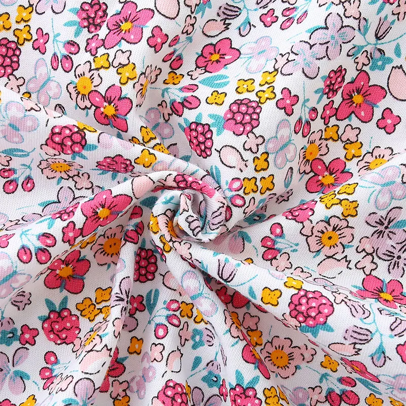 Short Sleeve Summer Baby Dress Cute Pattern Casual Kids Girls Clothing Dress Cotton 2-7y