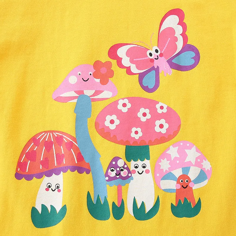 Cute Butterfly Flowers Print Kids T-Shirt Summer Children's Short-sleeved Casual Tops Girls Gifts