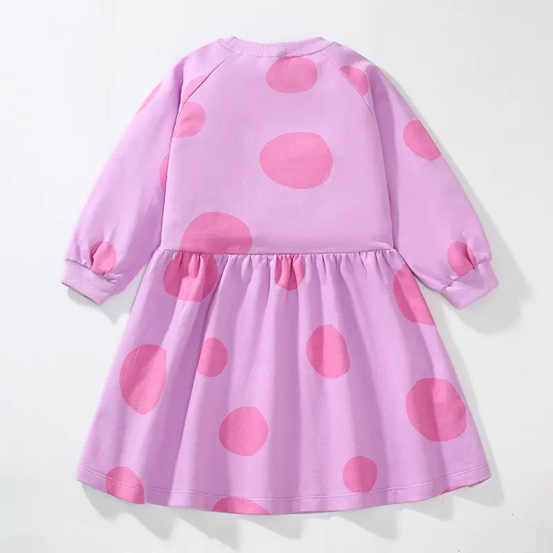 Long Sleeves Cartoon Cotton Bees Dress Autumn Spring Baby Girls Children's Clothing Kids Clothes