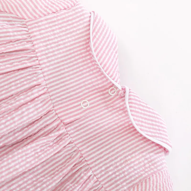 2-7y Baby Dresses Summer New Short Sleeve Boat Printed Children Clothes Sweet Pink Style