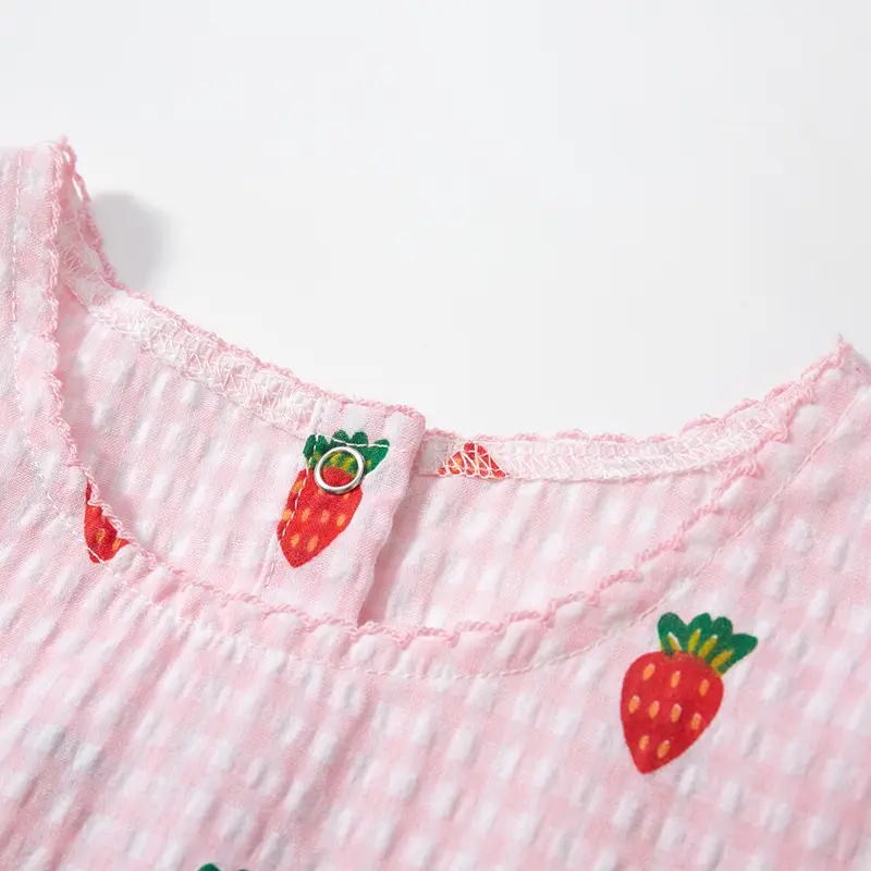 Summer Kids Girls Dress Sleeveless Outdoor Casual Strawberry Children Dresses For Girls Tank Teen Solid Kids Clothes