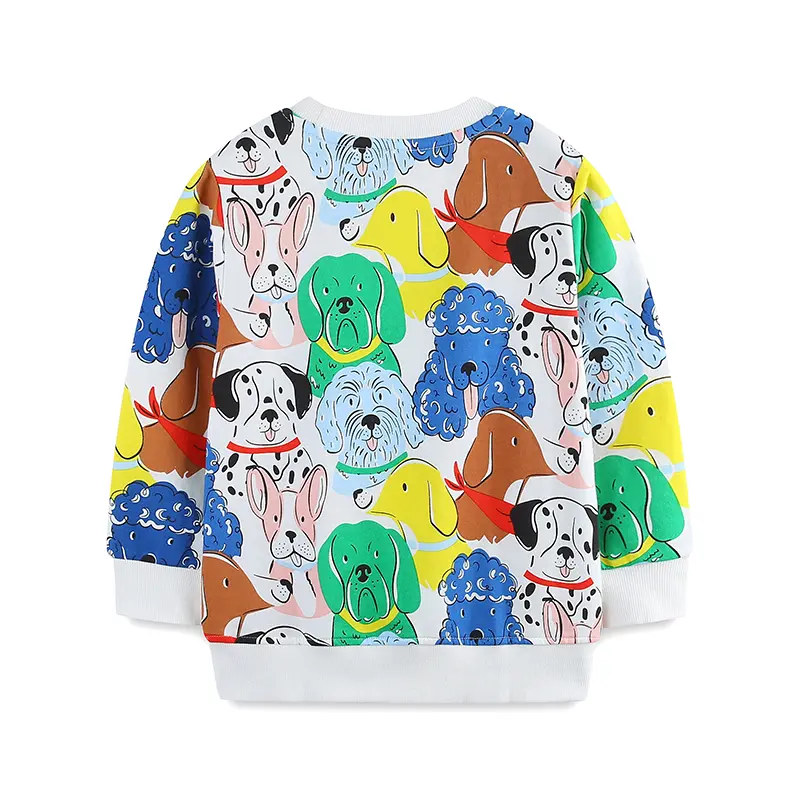 Kids' Dog Print Sweatshirt Colorful and Adorable Dog Motifs All Over Soft Fabric Adorable Children's Pullover