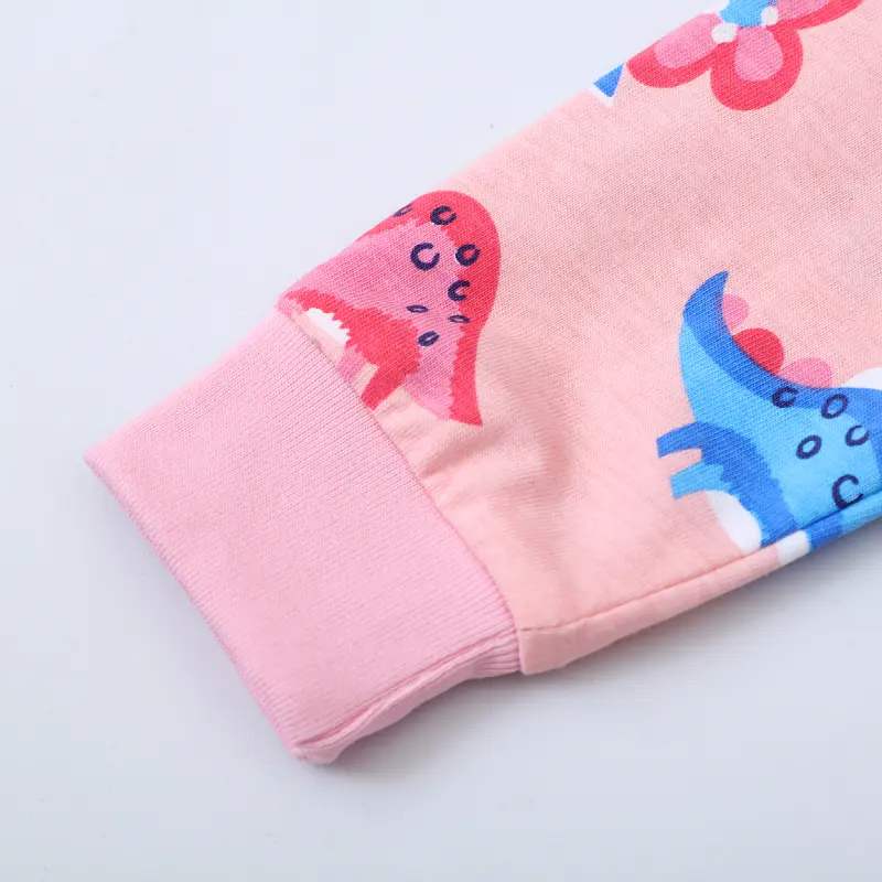 2025 Autumn Spring Children's Clothing Cotton Pink Dinosaurs Kids Clothes Baby Girls Cartoon Casual Dress