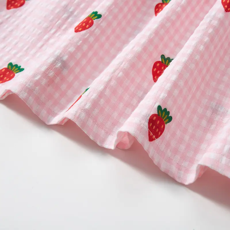 Summer Kids Girls Dress Sleeveless Outdoor Casual Strawberry Children Dresses For Girls Tank Teen Solid Kids Clothes