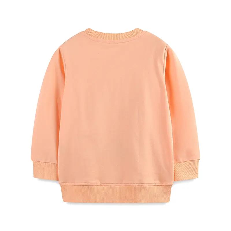 Children's Long Sleeve Pullover Kids' Peach Colored Christmas Themed Sweatshirt Adorable Animal & Gift Graphics