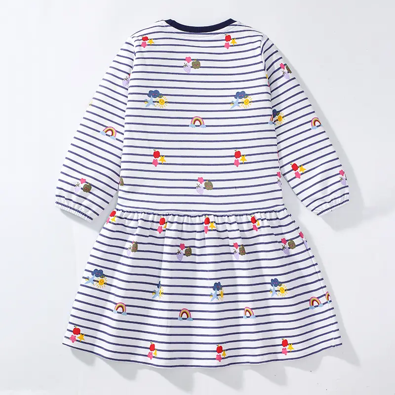Girls Fashion Dress for Spring Autumn Striped Shirt Design with Trend Stylish and Comfortable Dress Girls Casual Dresses