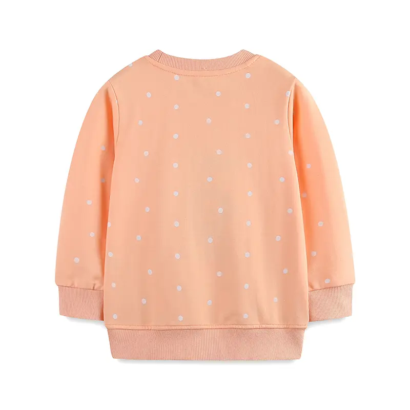 Autumn Spring Girls' Orange Sweatshirt Festive Snowman & Penguin Print, Long Sleeve & Cozy 2-7T