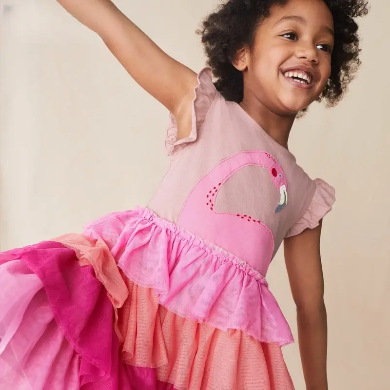 2025 New Girls Clothes Summer Flying Sleeve Kids Dress Party Baby Dresses for Children Clothing Cartoon Princess Dresses