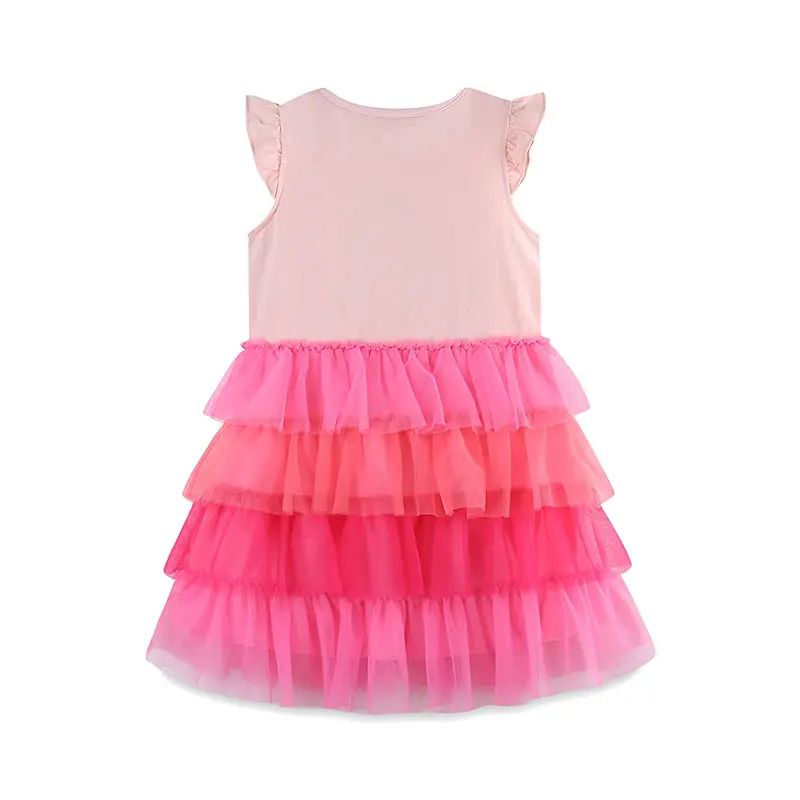 2025 New Girls Clothes Summer Flying Sleeve Kids Dress Party Baby Dresses for Children Clothing Cartoon Princess Dresses