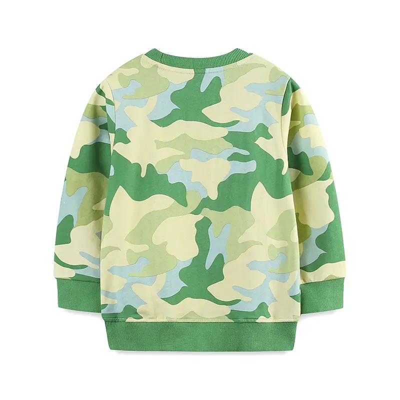 Boys' Camouflage Sweatshirt Bold Tiger Face Print, Long Sleeve & Stylish Adorable Toddler Boy Pullover