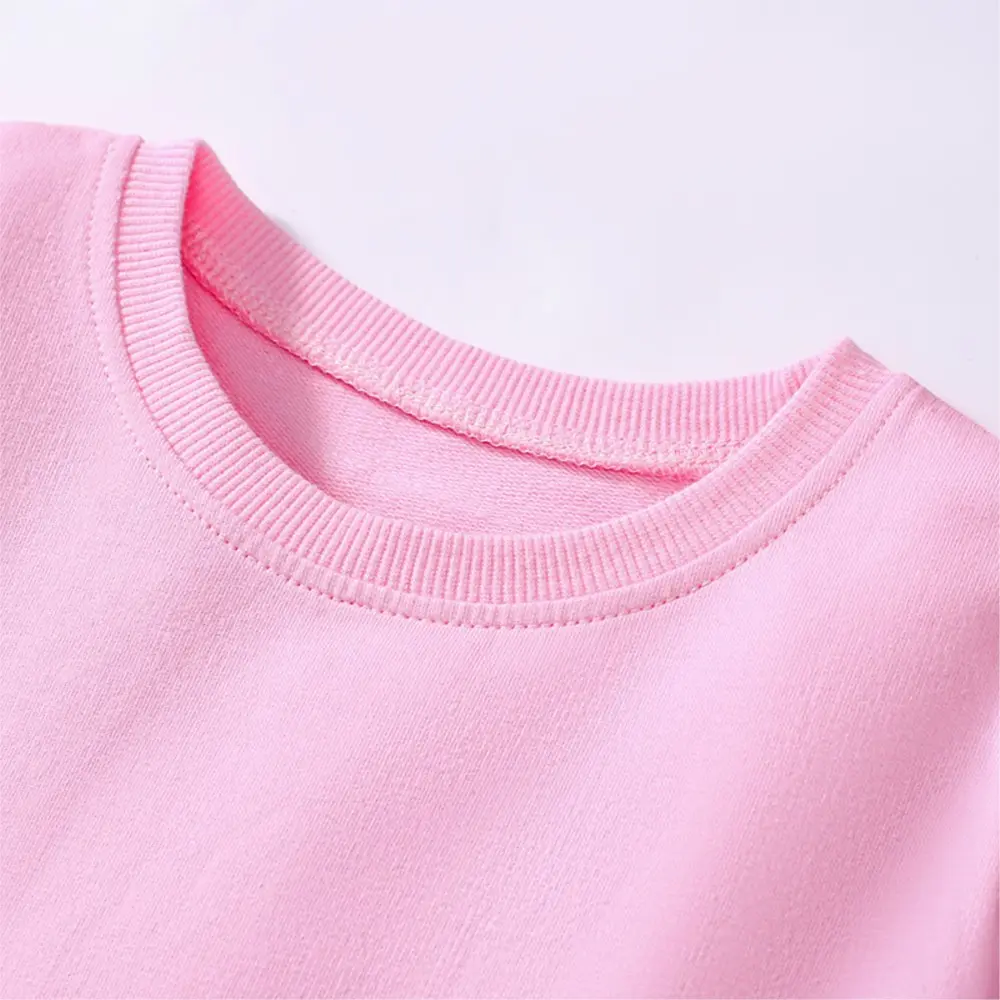 Girls' Pink Short - Sleeve Dress with Flutter Sleeves - Embroidered Bunny and Flower Design - Suitable for Ages 2-7 Years