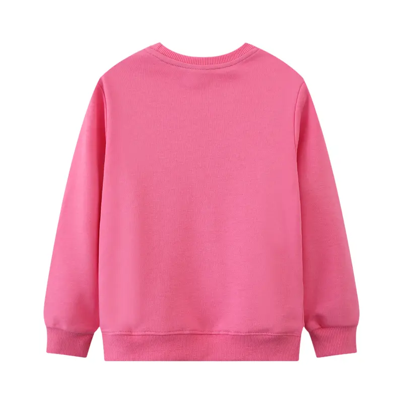 Girls' Pink Sequin Embellished Sweatshirt Colorful Rainbow and Heart Designs Adorable Toddler Kids Pullover