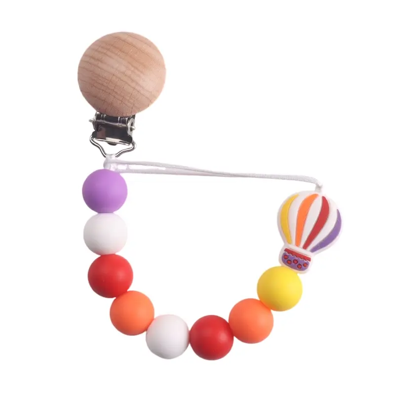 Colorful Hot Air Balloon - Adorned Pacifier Clips - Trendy & Fun for Babies