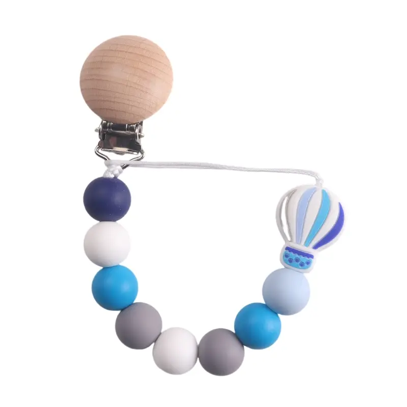 Colorful Hot Air Balloon - Adorned Pacifier Clips - Trendy & Fun for Babies