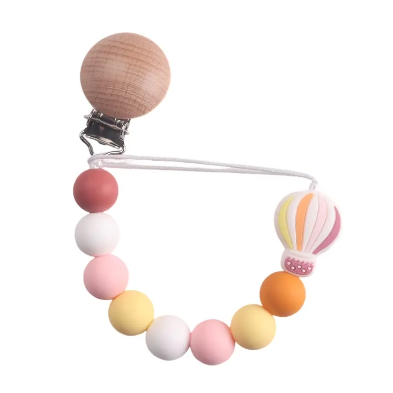 Colorful Hot Air Balloon - Adorned Pacifier Clips - Trendy & Fun for Babies