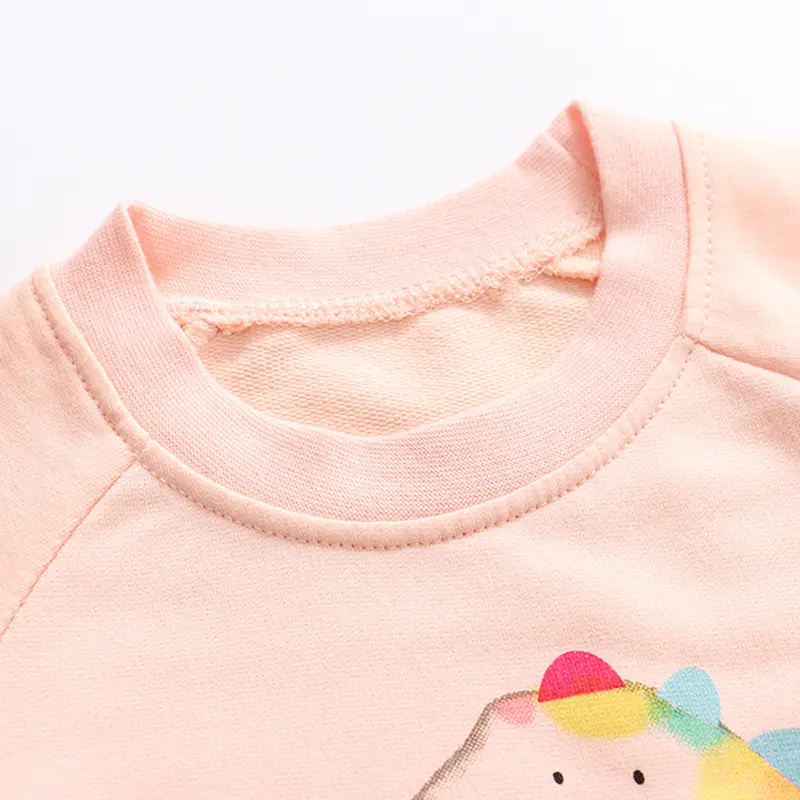 Long Sleeve Girls' Pink Sweatshirt Adorable Toddler Girl Pullover Colorful Giraffe Print Kids Top