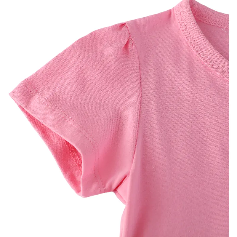 Girls' Pink Short - Sleeve Dress - with Unicorn Applique and Tulle Skirt - Suitable for Ages  2-7 Years