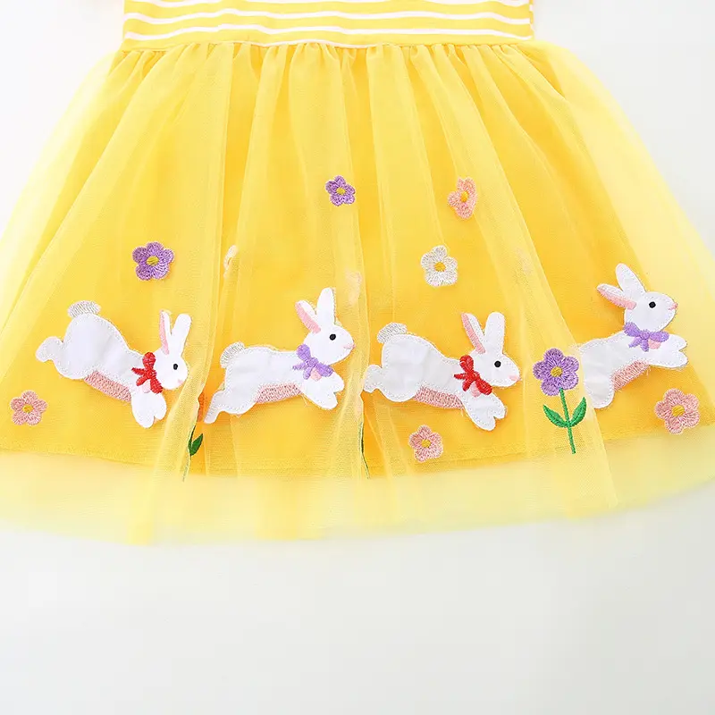 Baby Girls Dress Children Cartoon Mesh Sequins Princess Dress Kids Short Sleeve Skirt For Daily Halloween Birthday Gift 2-7Y