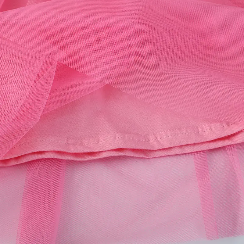 Girls' Pink Short - Sleeve Dress - with Unicorn Applique and Tulle Skirt - Suitable for Ages  2-7 Years