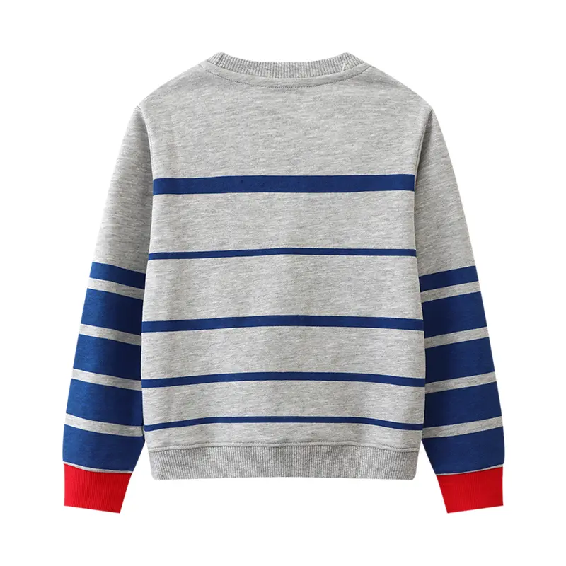 Boys' Gray Long - Sleeve Sweatshirt - with Dinosaur and Landscape Print - Suitable for Ages 2-7t