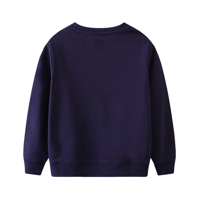 Eye Catching Navy Blue Long Sleeve Sweatshirt with Glow in the Dark Feature Unique Astronaut Surfing in Space Design