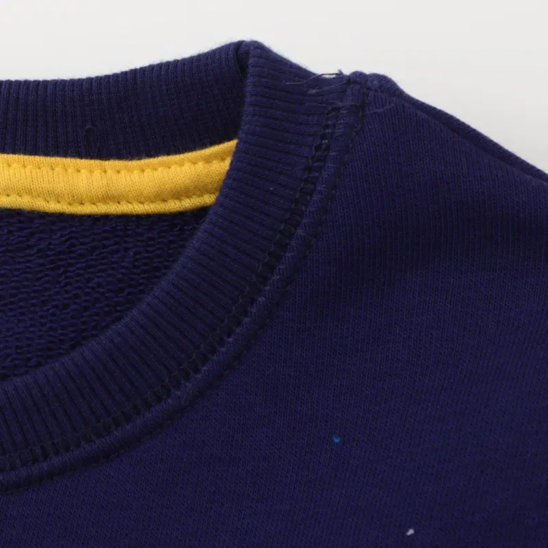 Girls' Navy Blue Long - Sleeve Sweatshirt - with Embroidered Bird and Floral Print - Suitable for Ages 2-7y