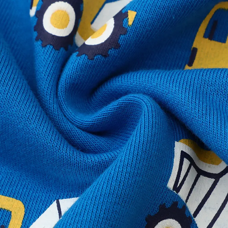 Boys' Blue Long - Sleeve Sweatshirt - with Construction Vehicle All over Print - Suitable for Ages 2-7y
