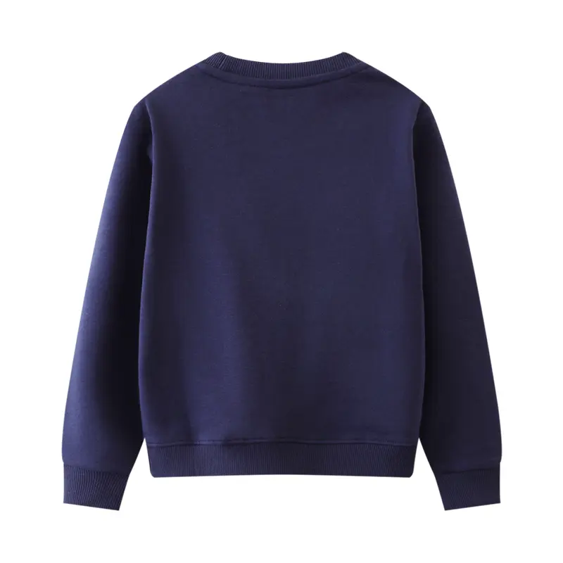 Girls' Navy Blue Long Sleeve Sweatshirt with Colorful Weather themed Suitable for Ages 2-7y