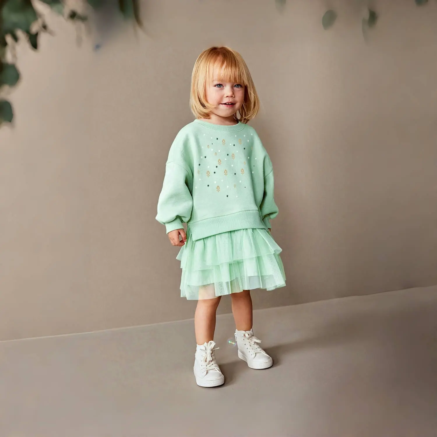 Warm Fleece Baby Ggirls Cute Floral Mesh Dress Fashion Party Dress Kids Girl Infant Lolita Clothes 2-7y